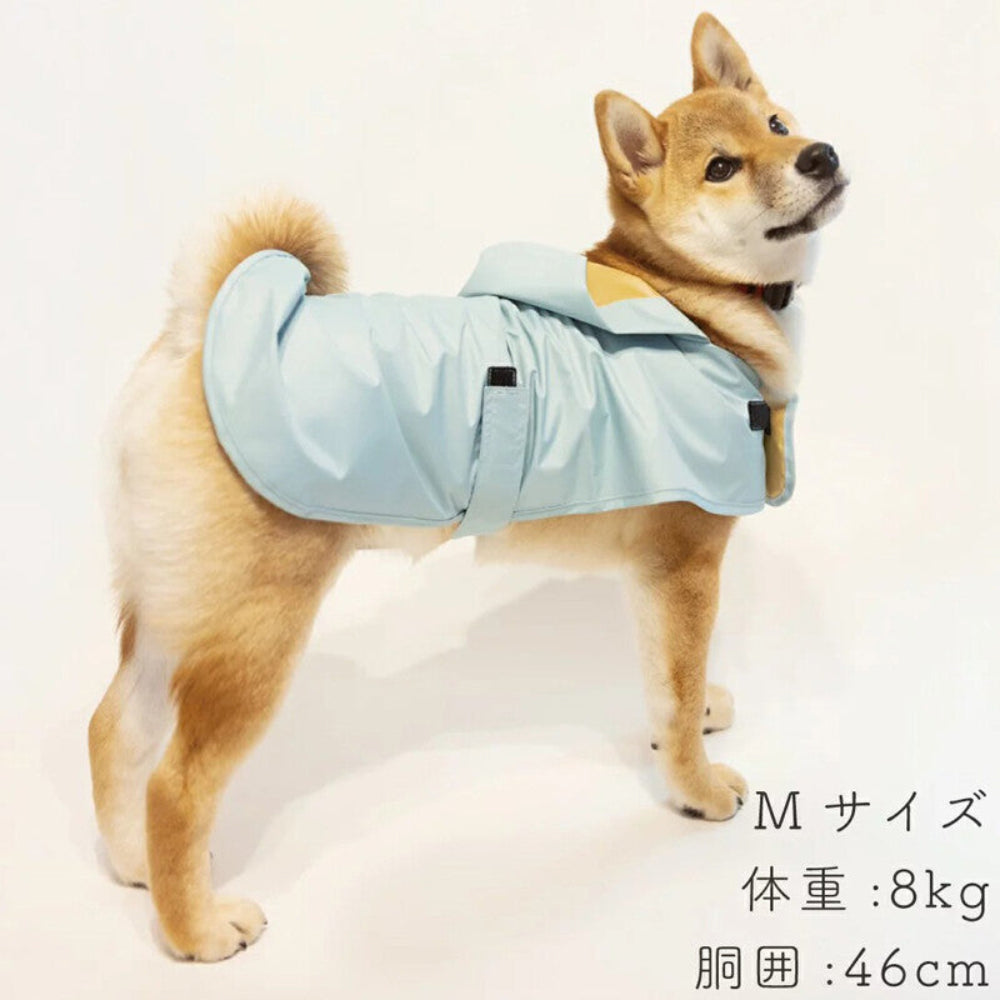 狗狗純色附反光條散步雨衣 - 小型犬M