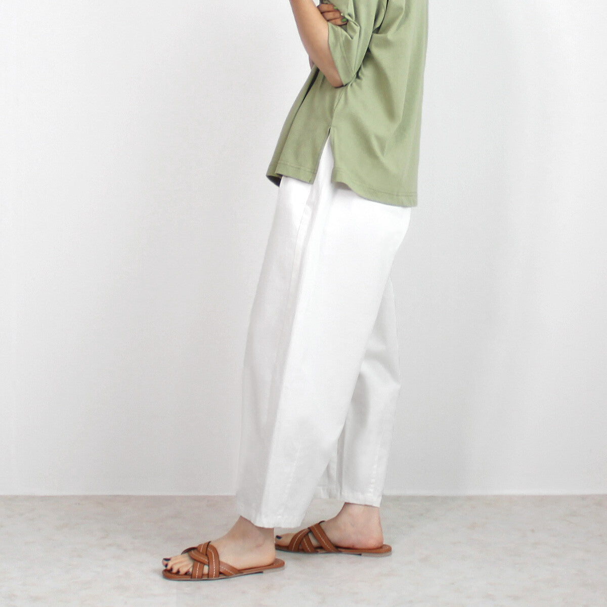 休閒寬鬆七分長褲