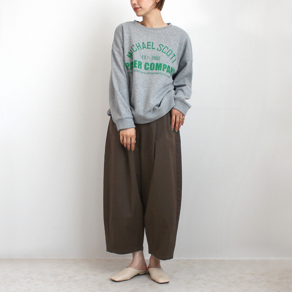 休閒寬鬆七分長褲