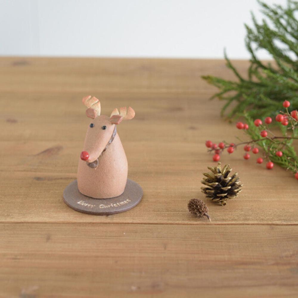 Mingshan Kiln Shigaraki ware palm reindeer