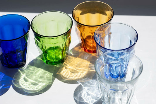 法國製 懷舊色彩強化玻璃杯