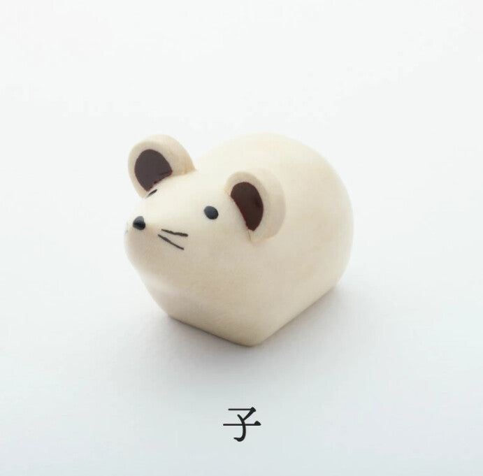 Wooden decorations in the shape of the twelve Chinese zodiac animals