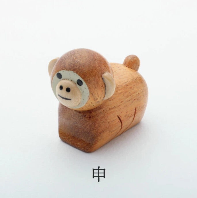 Wooden decorations in the shape of the twelve Chinese zodiac animals