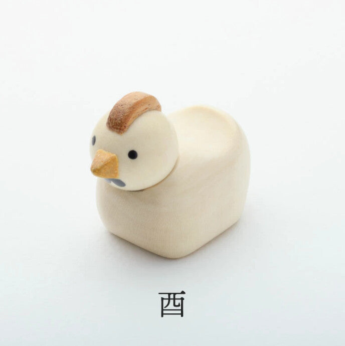 Wooden decorations in the shape of the twelve Chinese zodiac animals