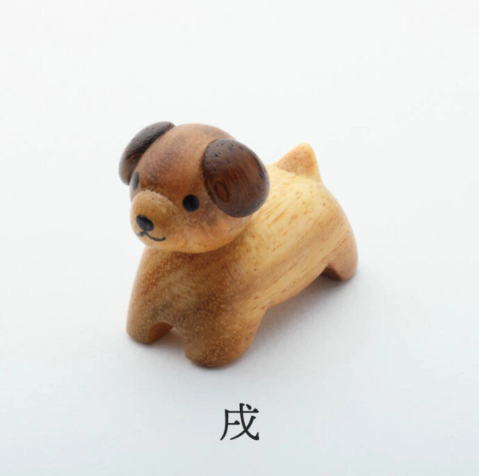 Wooden decorations in the shape of the twelve Chinese zodiac animals