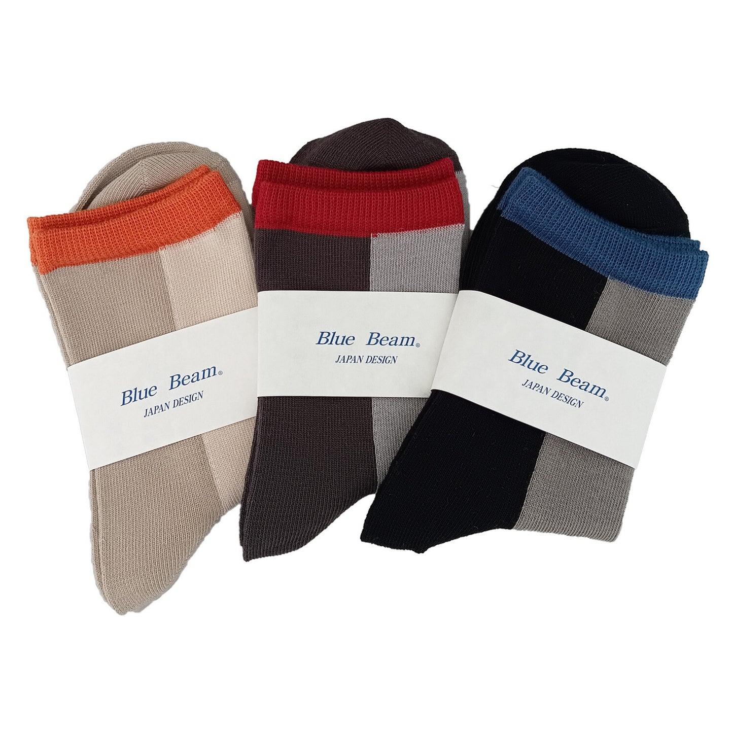 Blue Beam 雙色型中筒襪 (女裝)