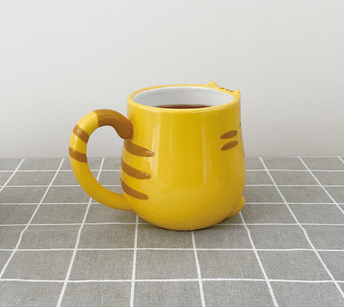 Relaxing Cat Coffee Cup with Ears