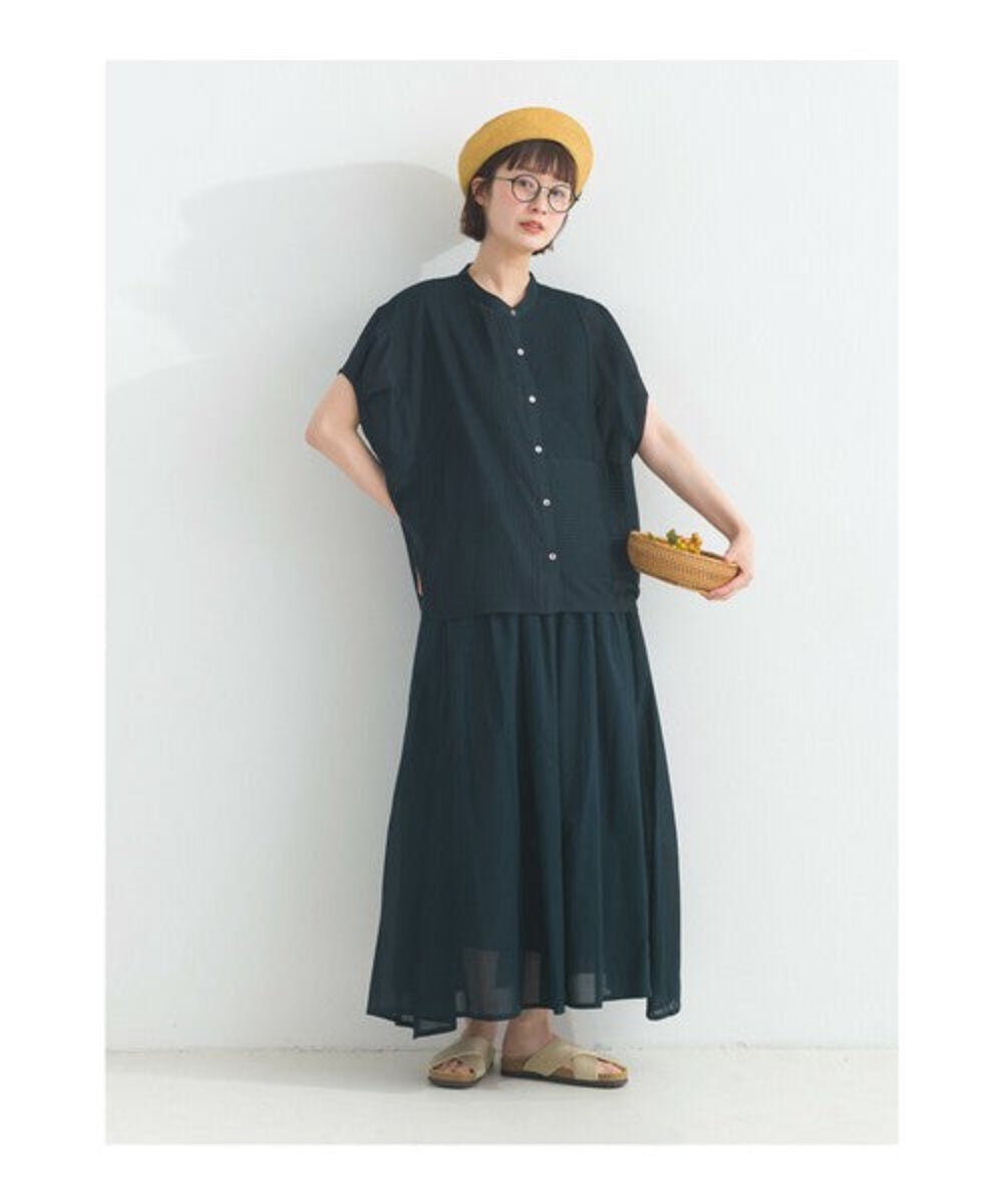 純棉透薄褶襉襯衫