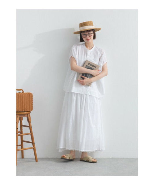 純棉輕薄皺褶半身裙