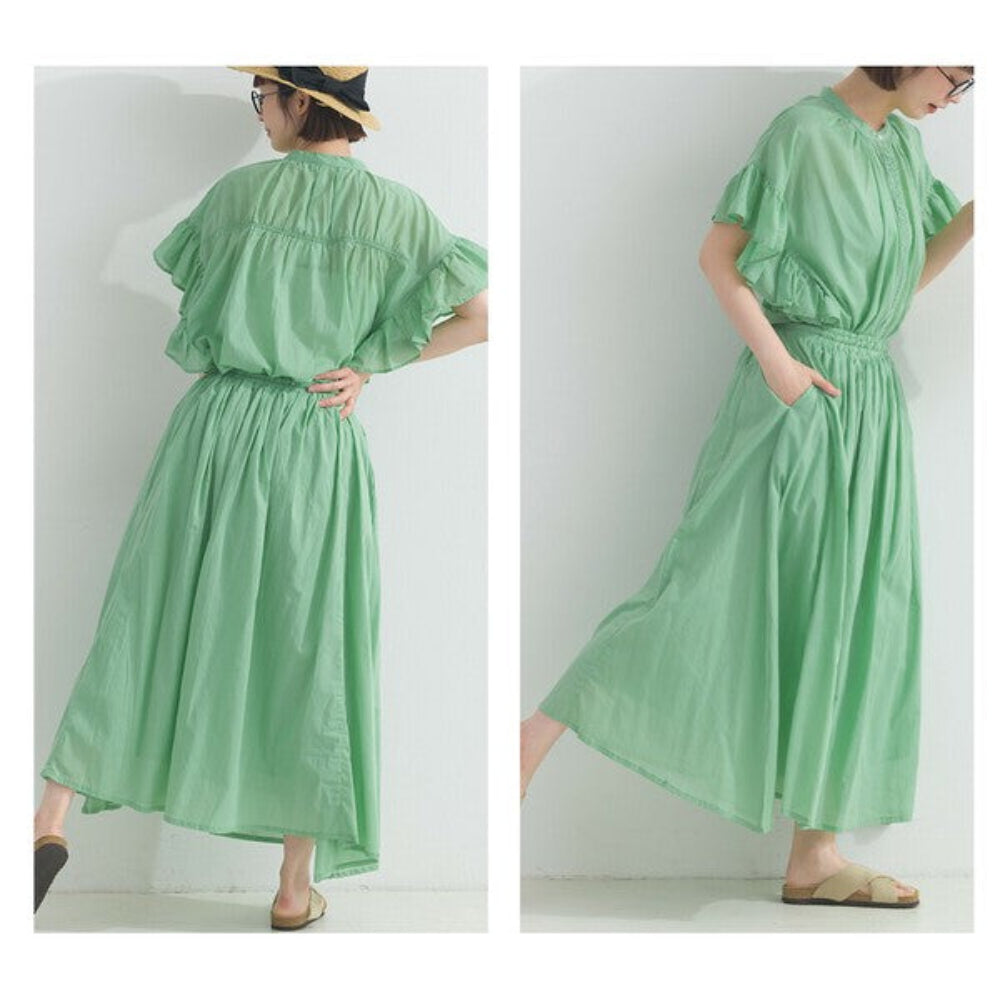 純棉輕薄皺褶半身裙