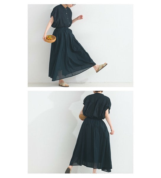 純棉輕薄皺褶半身裙