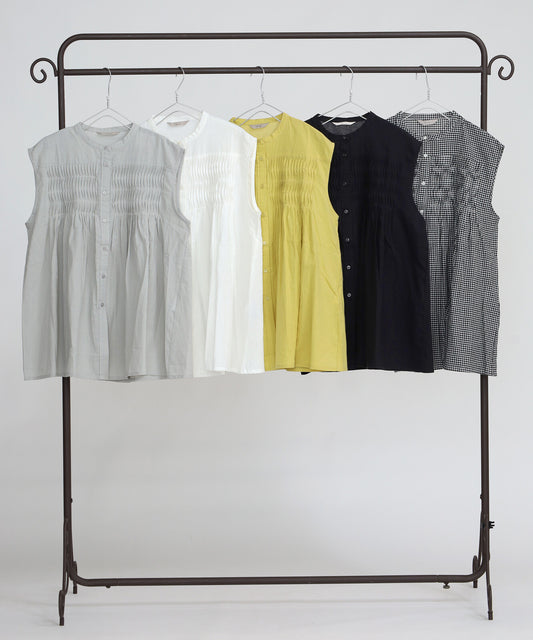 春夏褶皺背心襯衫