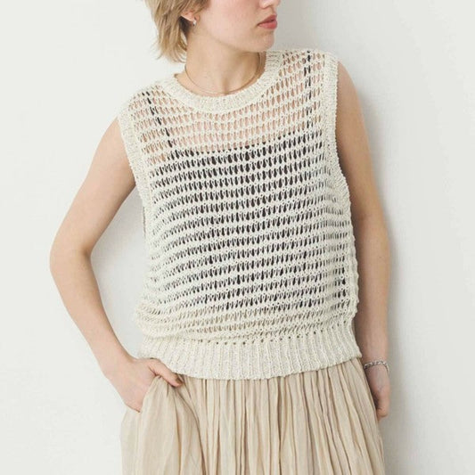 春夏鏤空針織背心