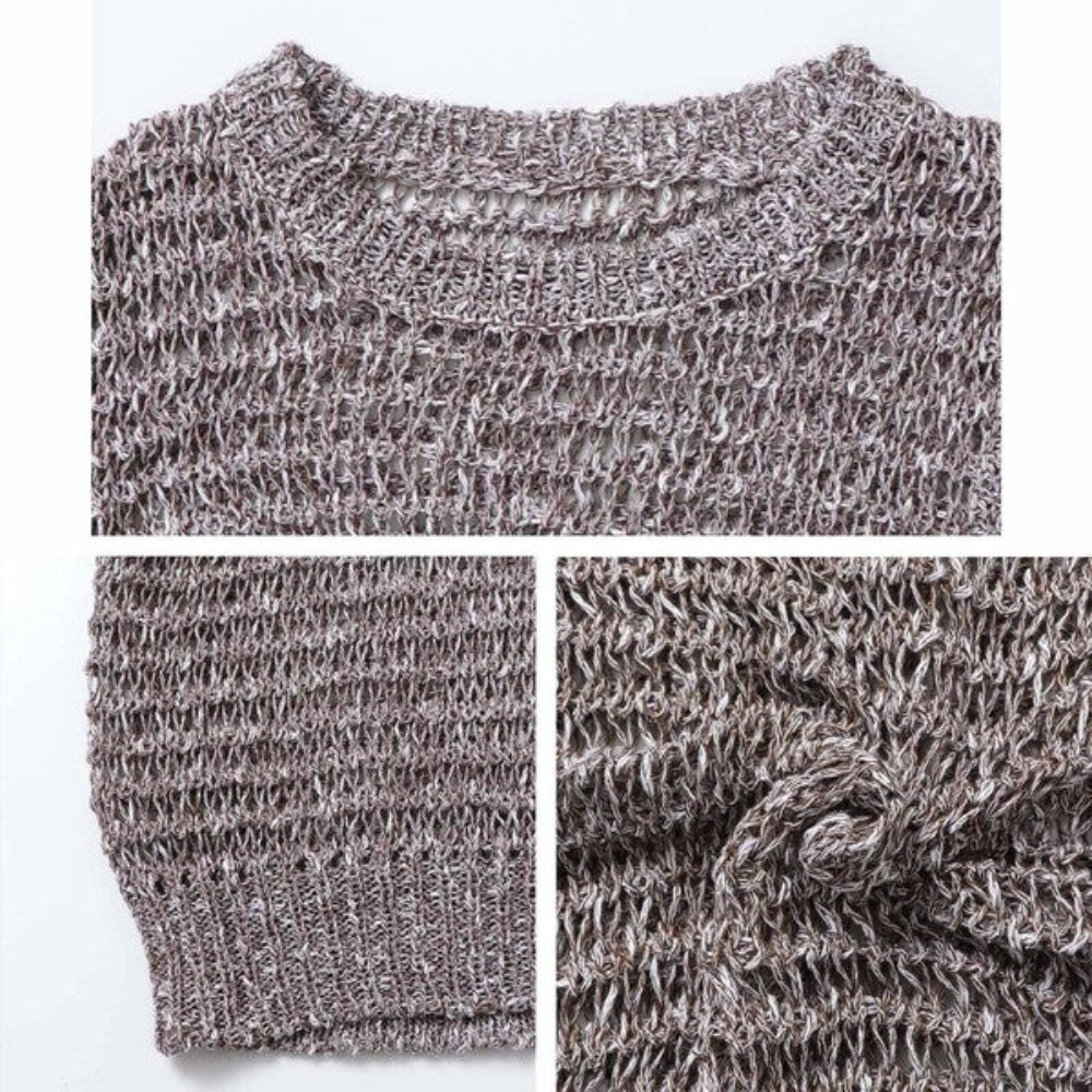 春夏鏤空針織背心