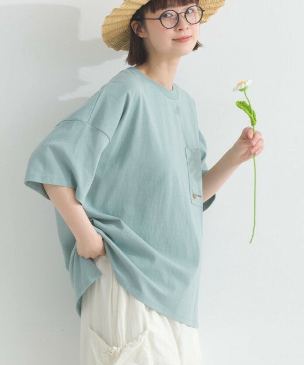 薄荷綠小熊貓刺繡 T-shirt