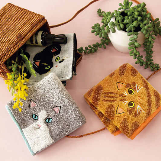 日本 今治貓咪花紋手帕