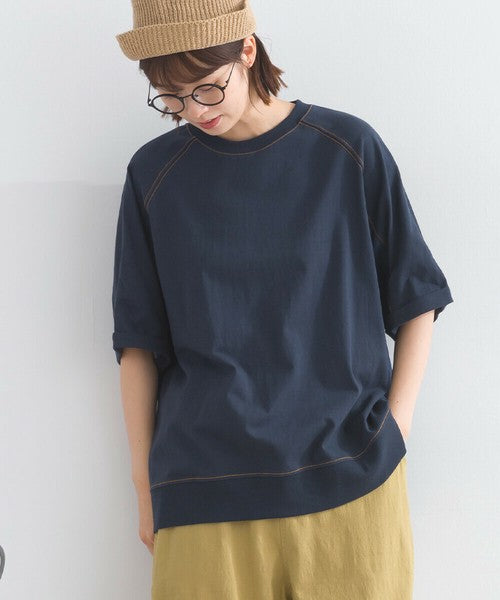 牛仔拼布闊身上衣