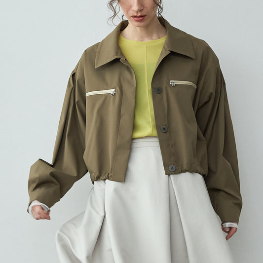 短版防水翻領夾克