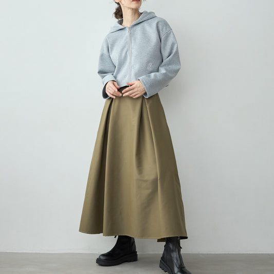 速乾雙褶喇叭半身長裙