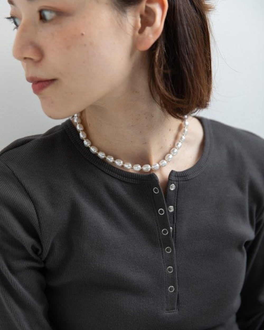 羅紋拼接蓬蓬裙下擺上衣