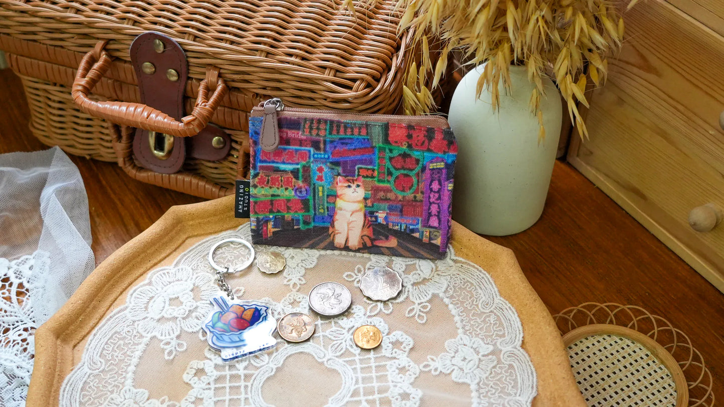 【貓遊街角】 帆布零錢袋