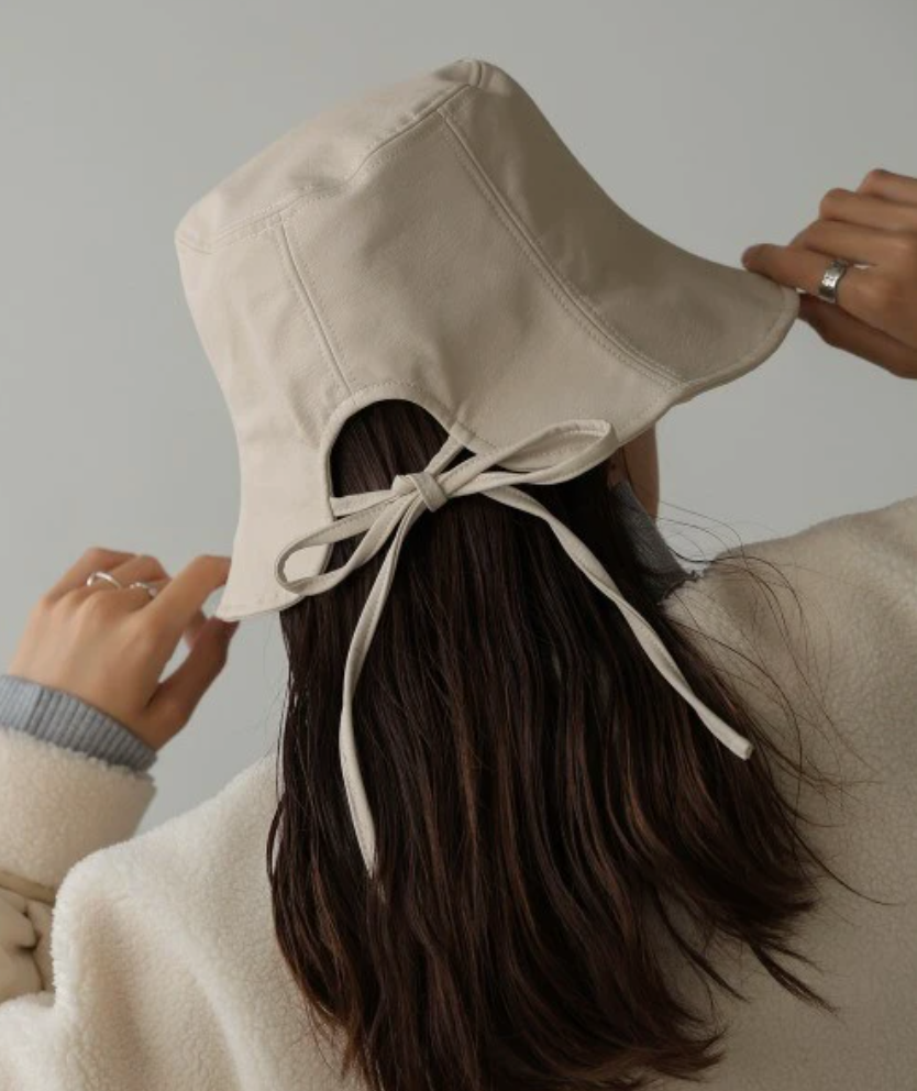 綁帶皮革漁夫帽