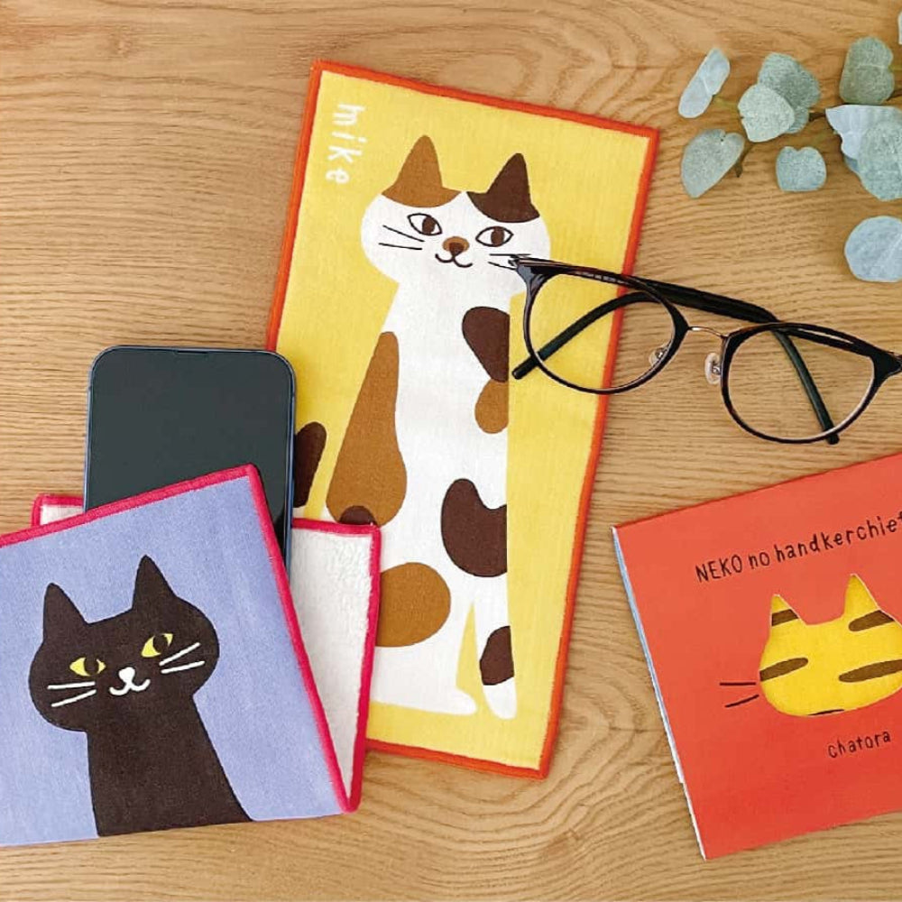 Cat handkerchief glasses cloth
