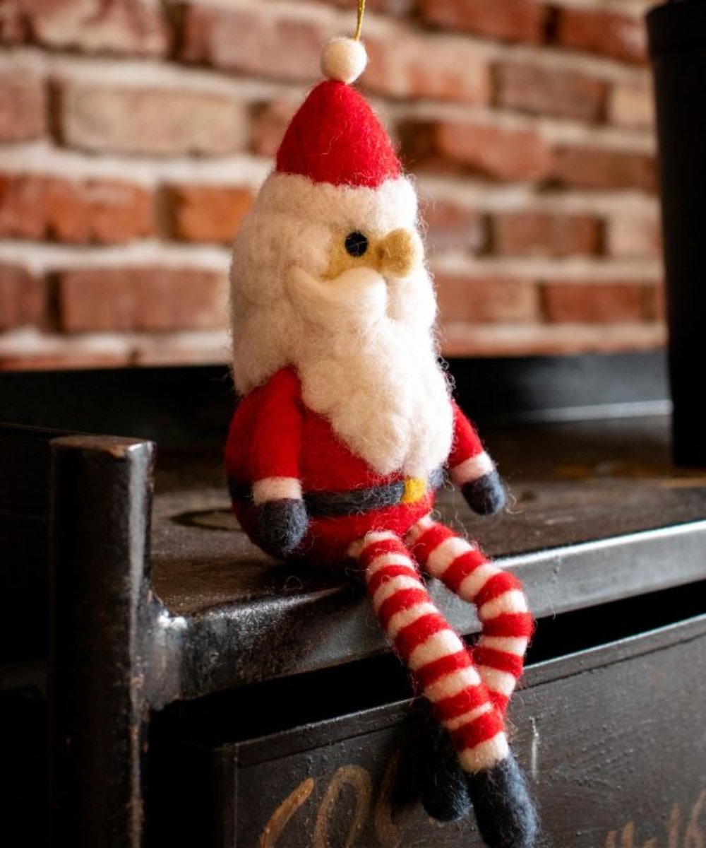 Long Christmas wool felt decoration (made in Nepal)