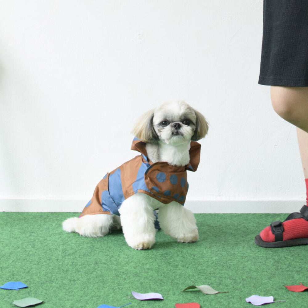 狗狗波點散步雨衣 - 小型犬S