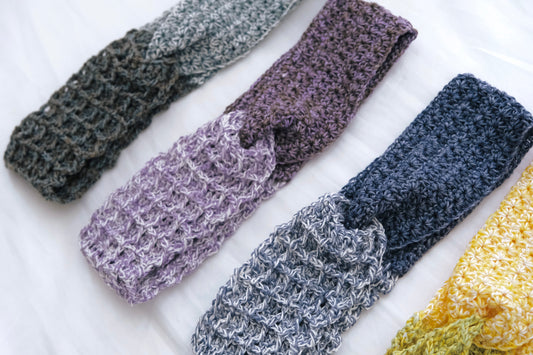 Auzik麻線拼色髮帶