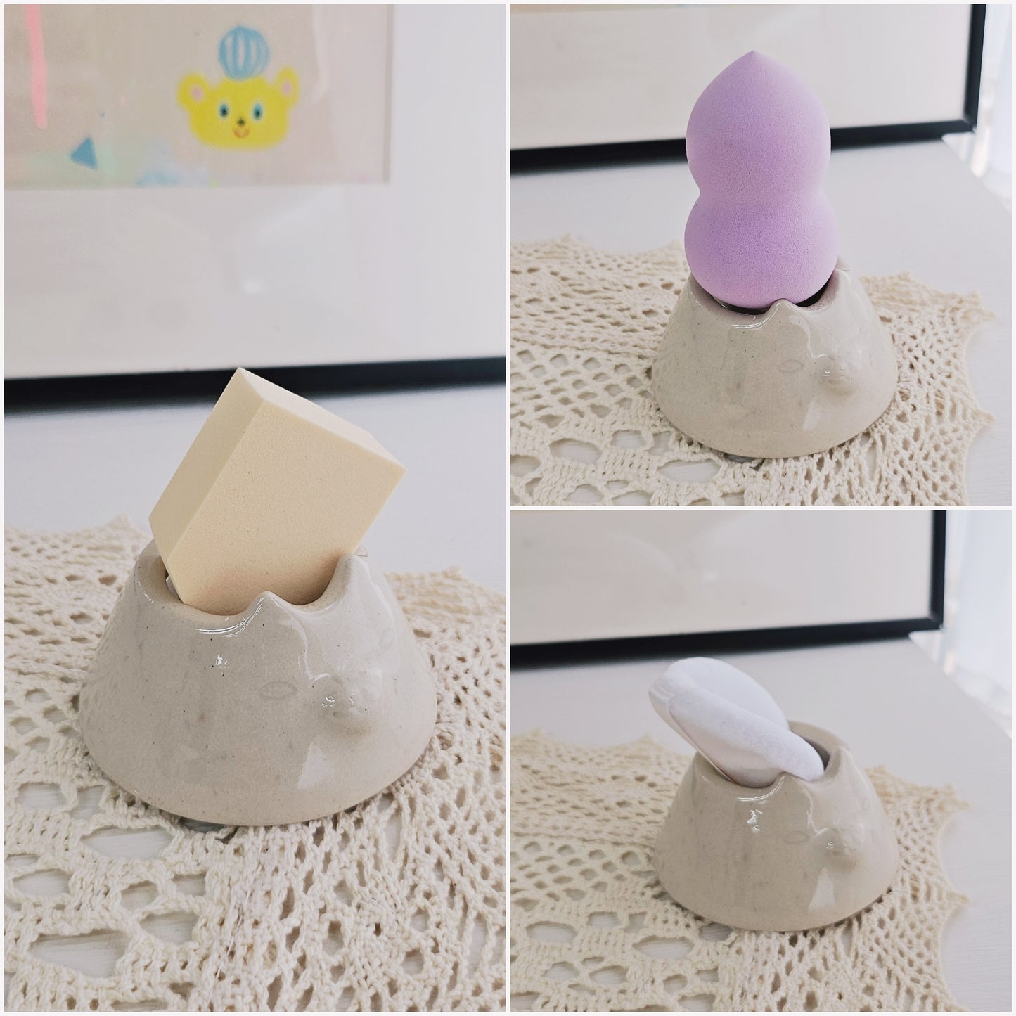 多用途陶瓷化妝海棉 holder