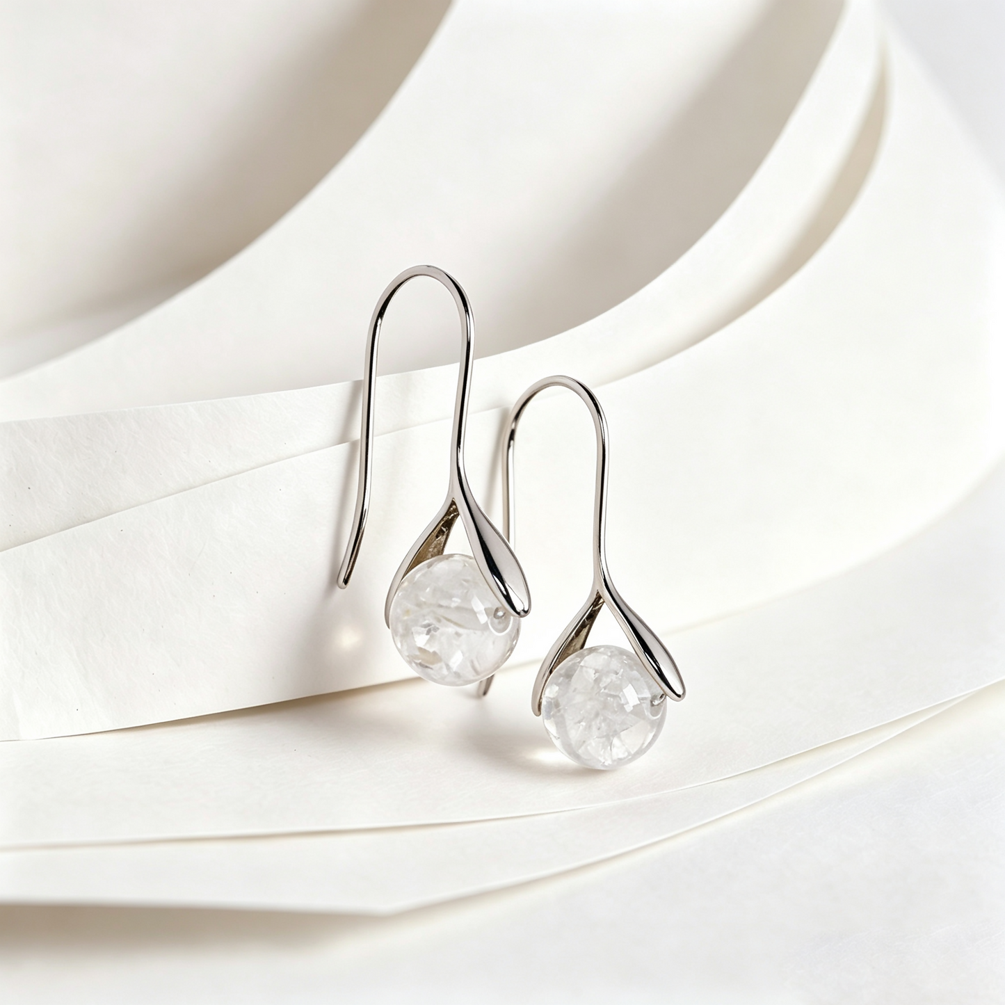 Crystal Earrings- White