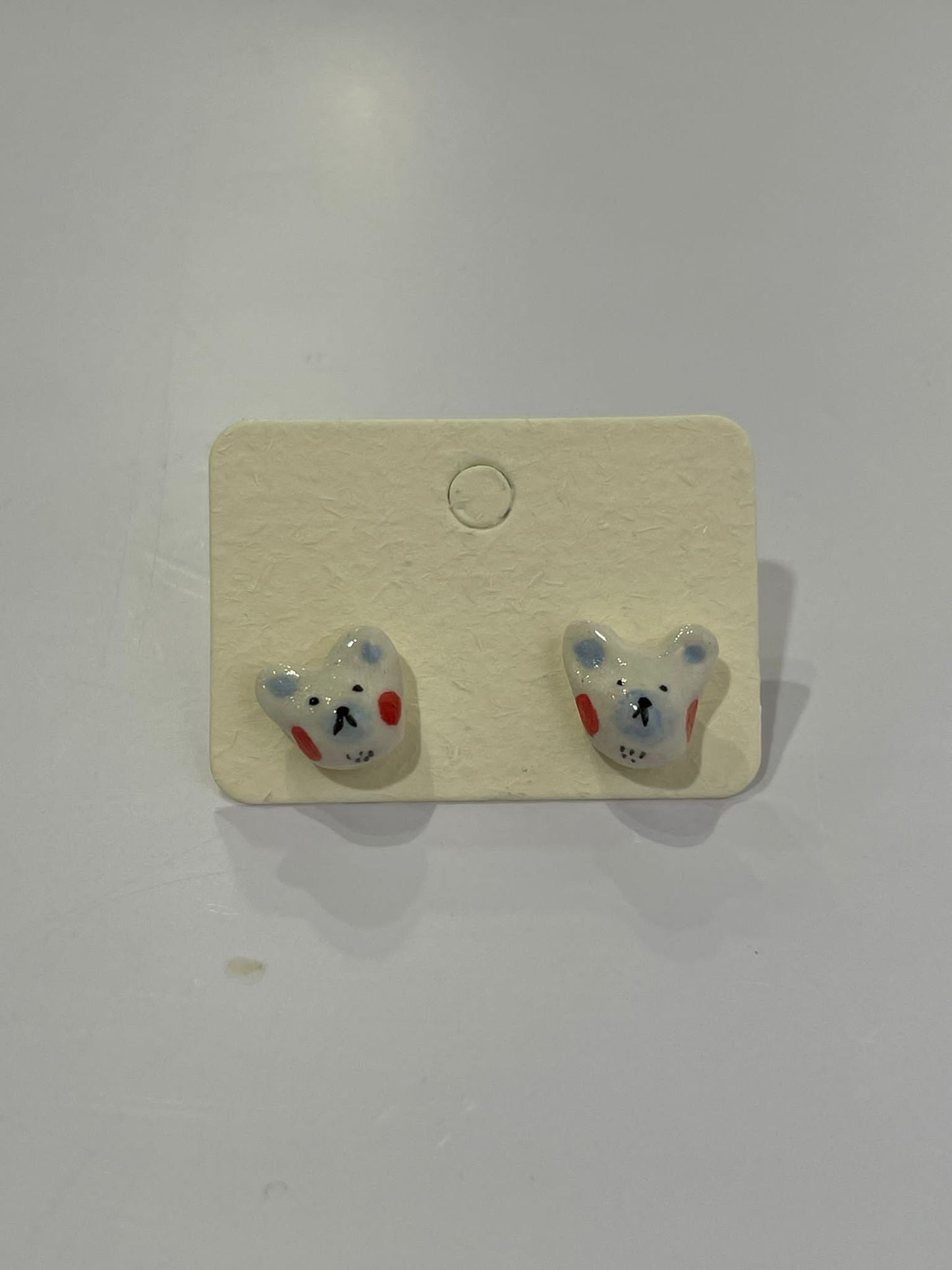 瓷器耳環-立體動物頭