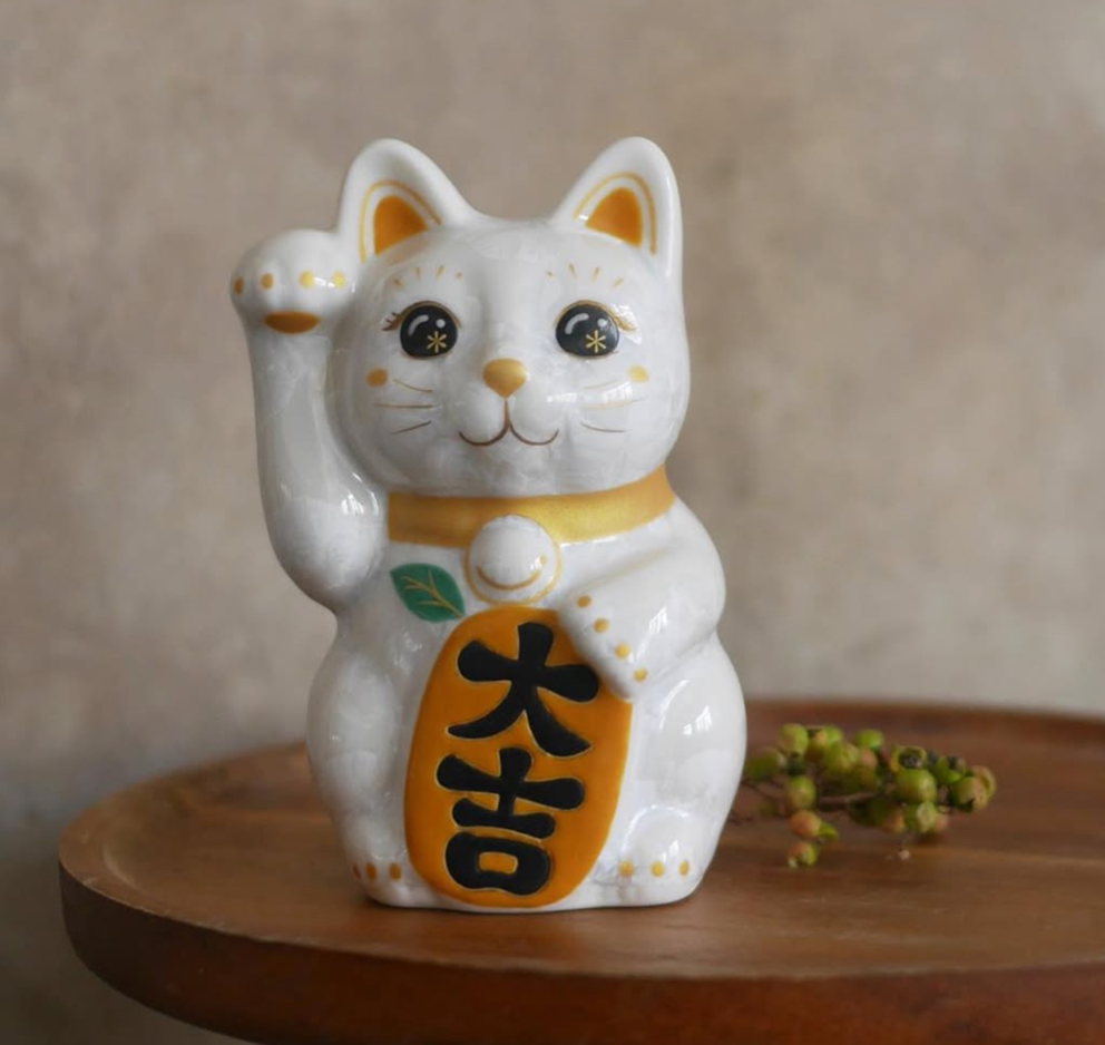 清水燒花結晶招財貓 mini size