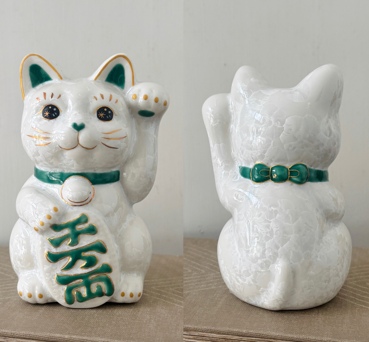 清水燒花結晶招財貓 standard size