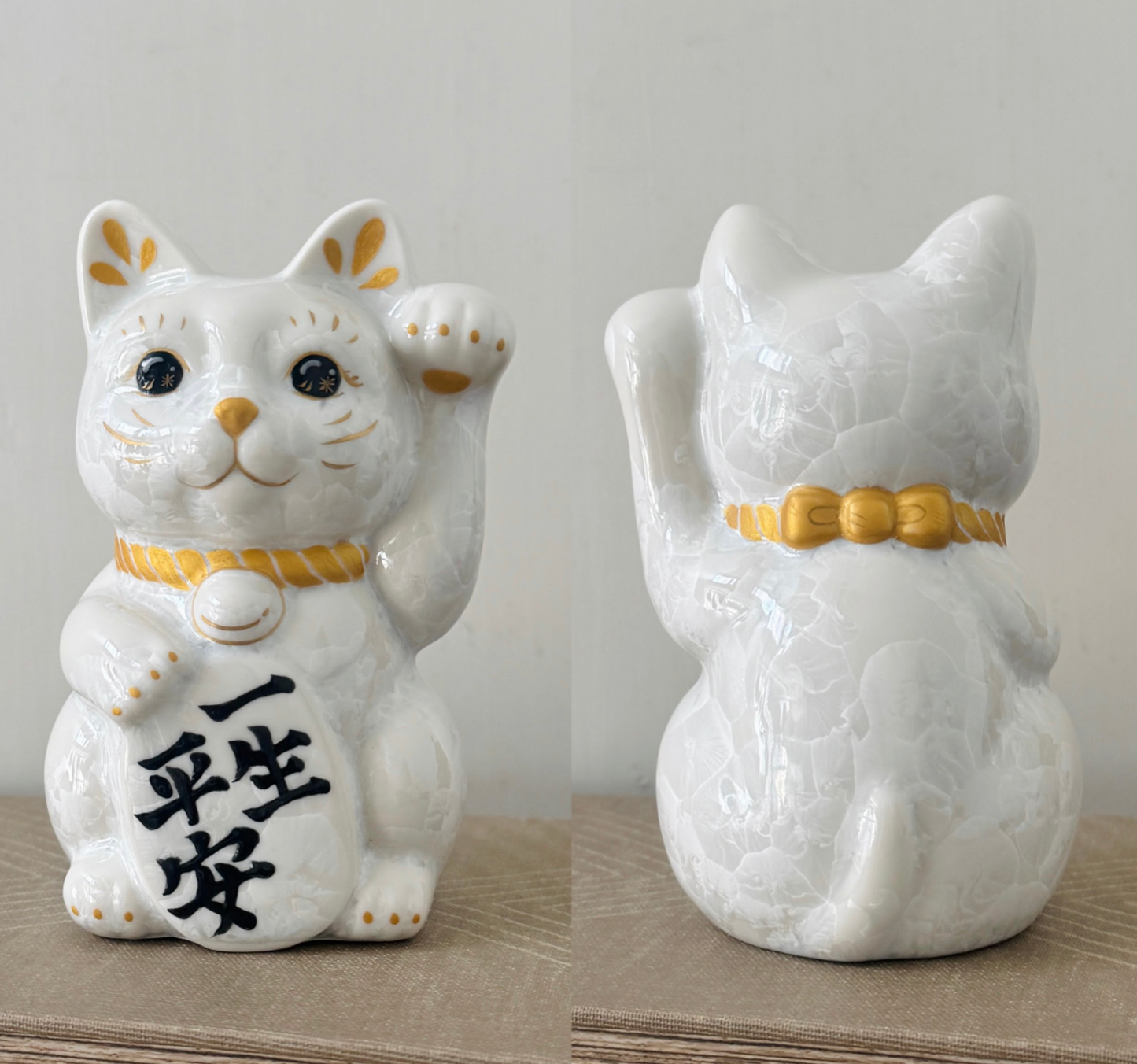清水燒花結晶招財貓 standard size