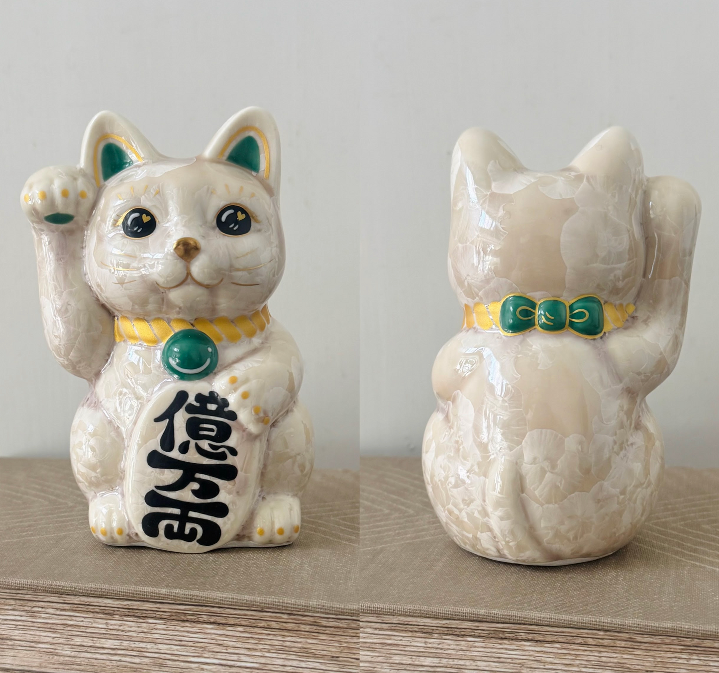清水燒花結晶招財貓 standard size