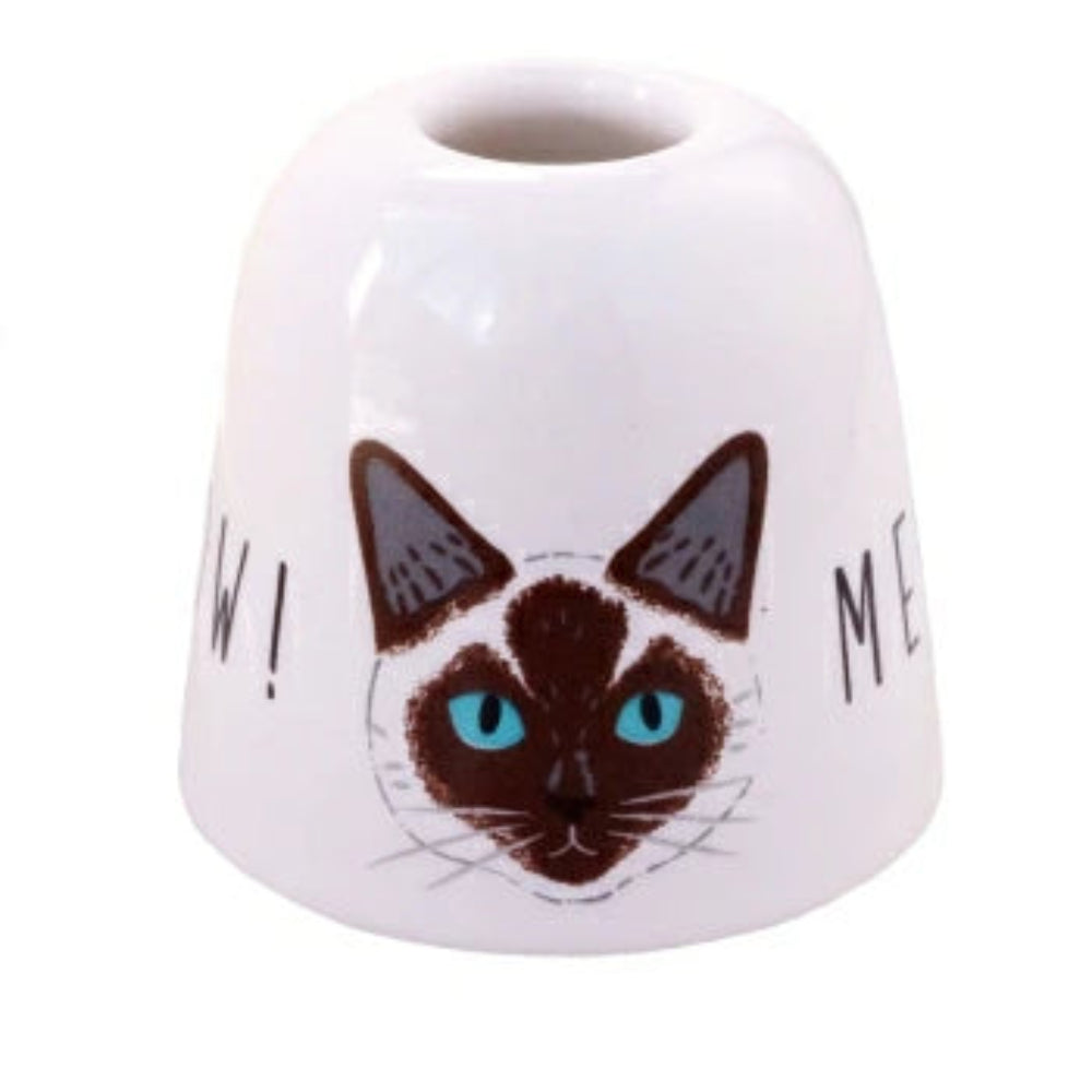 Cat pattern single hole toothbrush holder