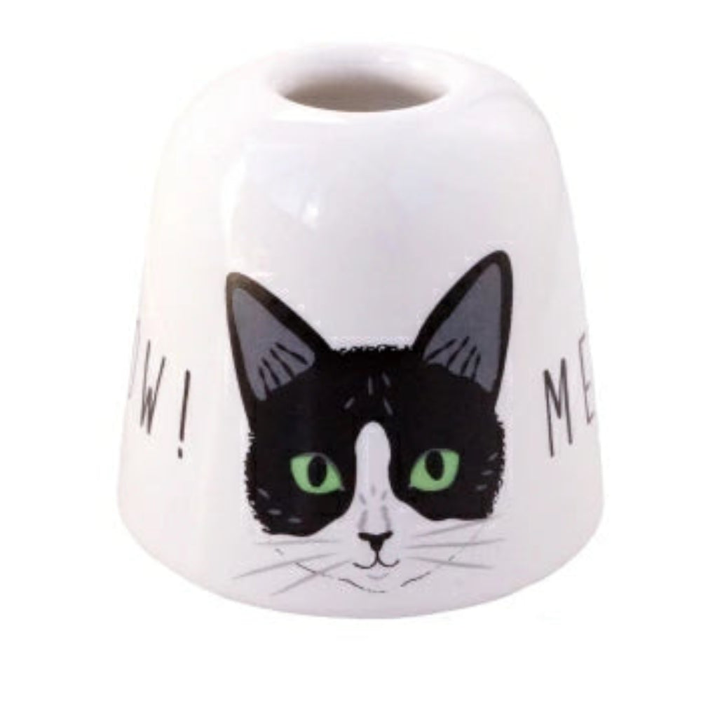 Cat pattern single hole toothbrush holder