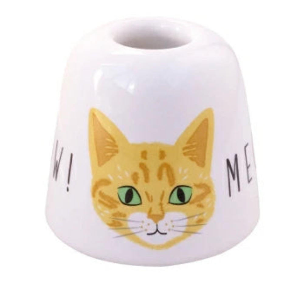 Cat pattern single hole toothbrush holder
