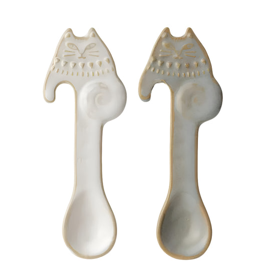 浮雕貓窯變釉小茶匙