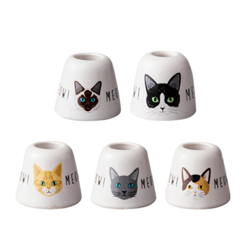 Cat pattern single hole toothbrush holder