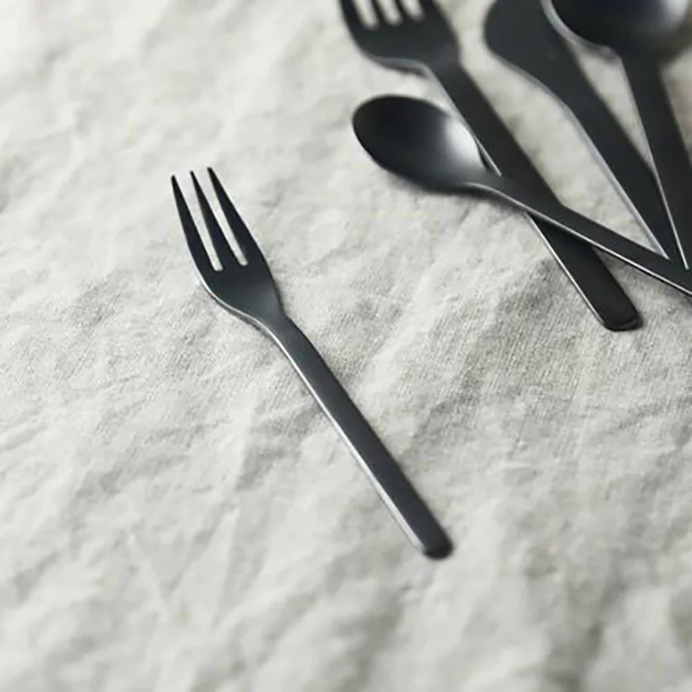 Yan Sanjo Stainless Steel Inner Matt Black Dessert Fork