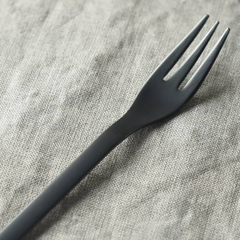 Yan Sanjo Stainless Steel Inner Matt Black Dessert Fork