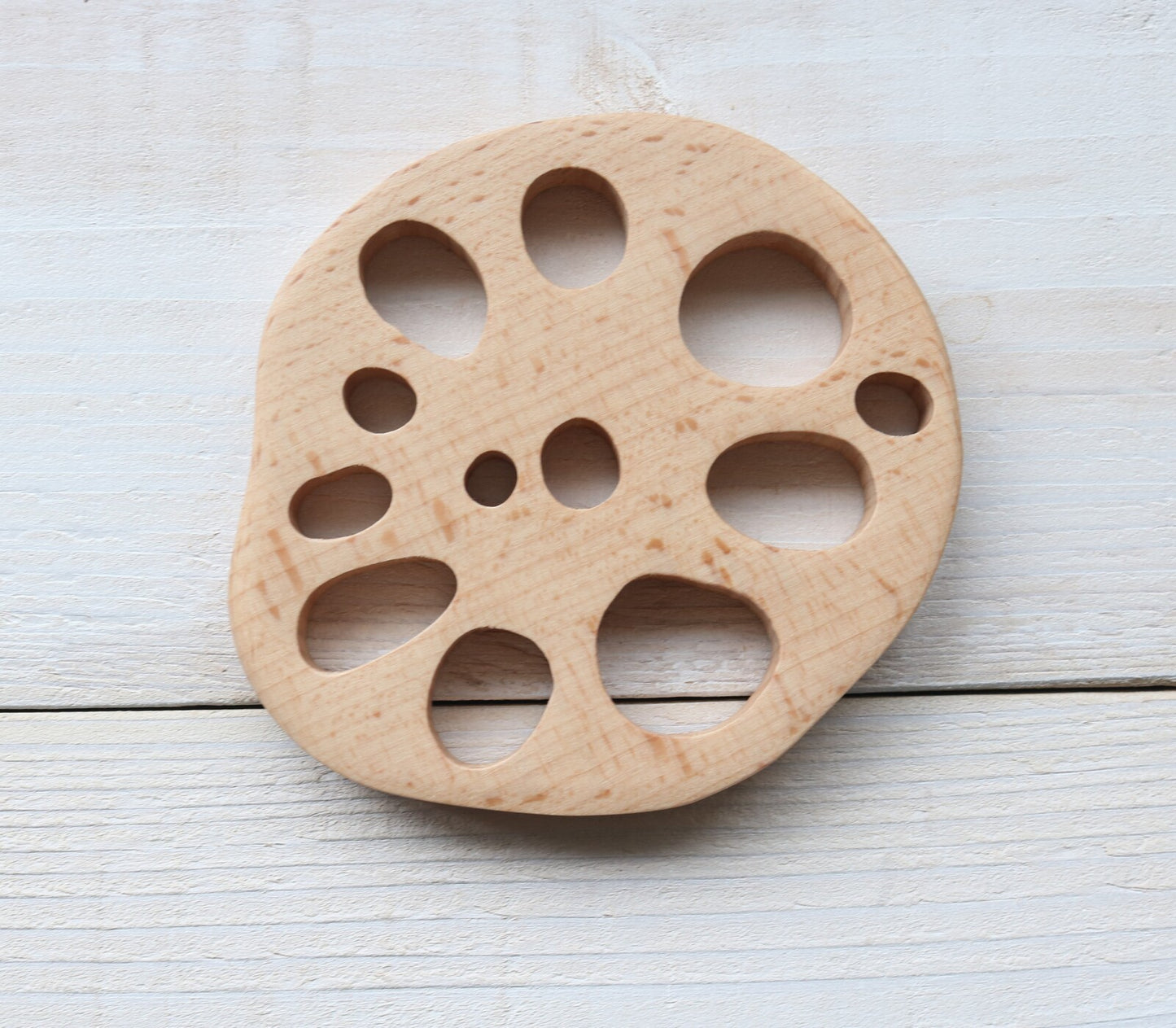 Wooden lotus root shaped coaster