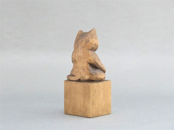 左手で招き猫 蜜蝋仕上げ 猫仏