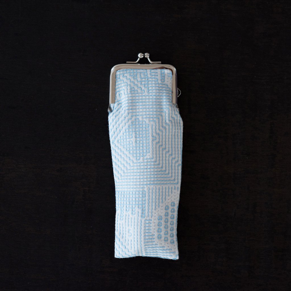 福島三和織物 刺子織長口金零錢包