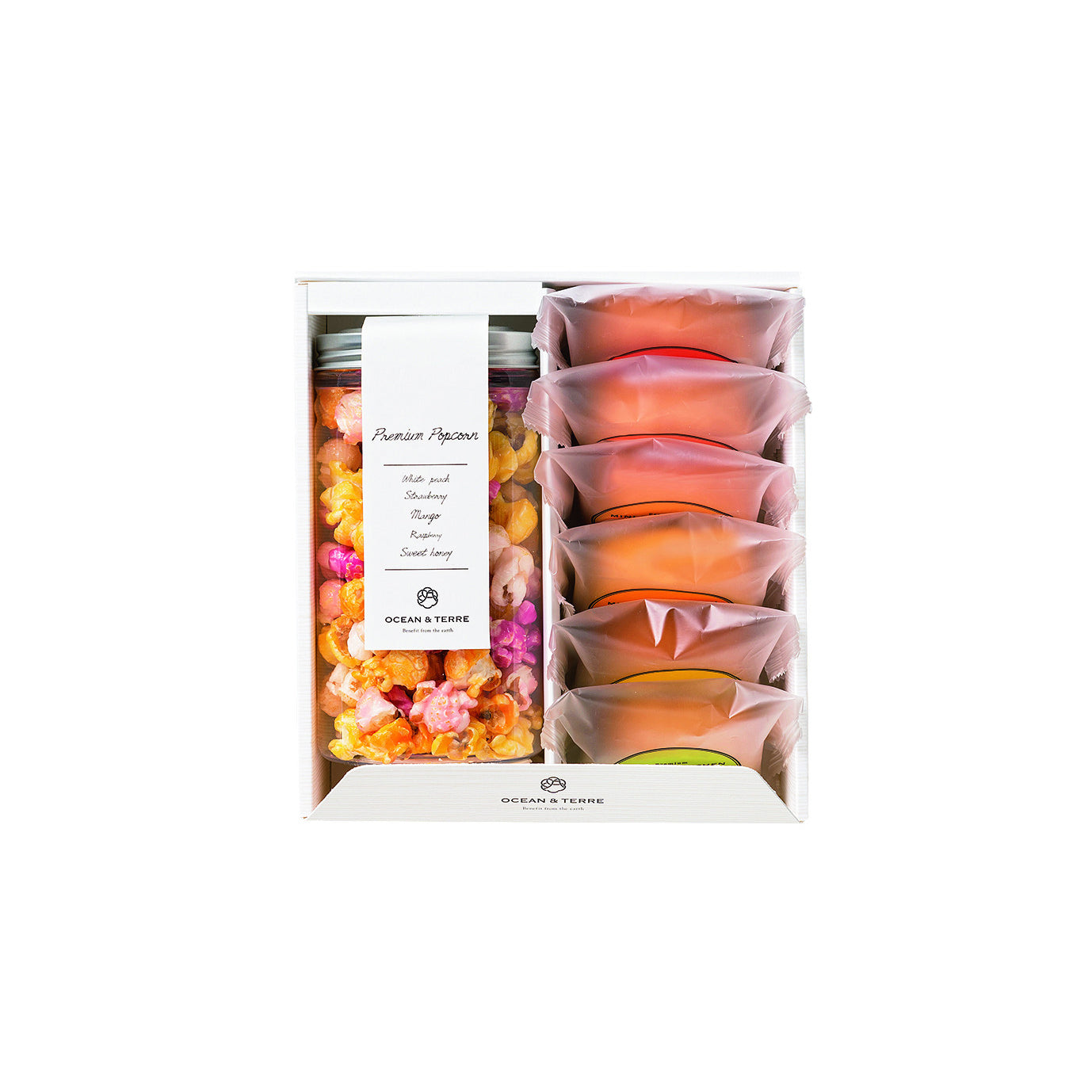 Popcorn (White Peach/Strawberry Series) & Fruit Baumkuchen Made in Japan