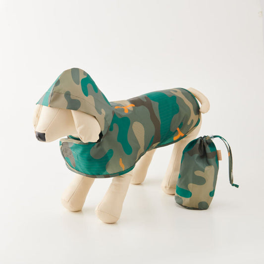Dog Camouflage Walking Raincoat - Small Dog M 