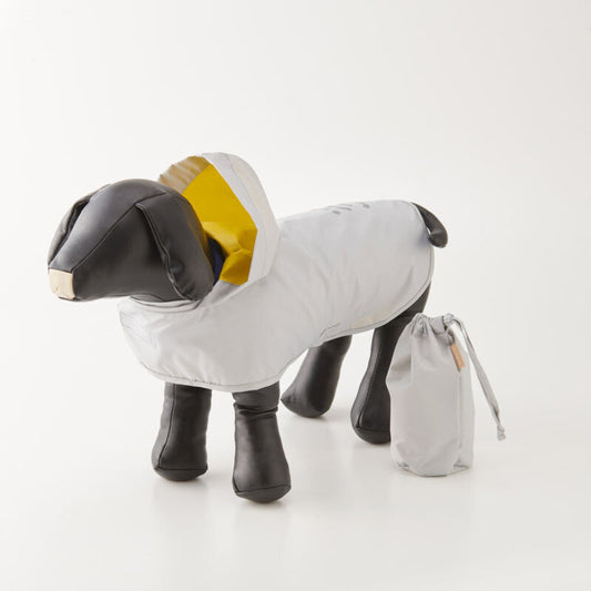 Dog solid color walking raincoat with reflective strips - Small dog M 